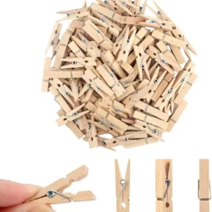 100Pcs 1.4" Wooden Clothespins