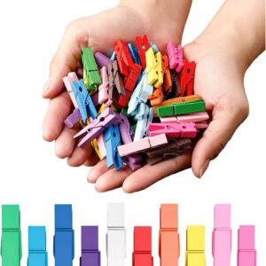 100Pcs 1.4" Colorful Clothespins
