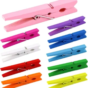 50Pcs 2.9″ Colorful Clothespins