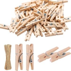 200Pcs 1" Wooden Clothespins